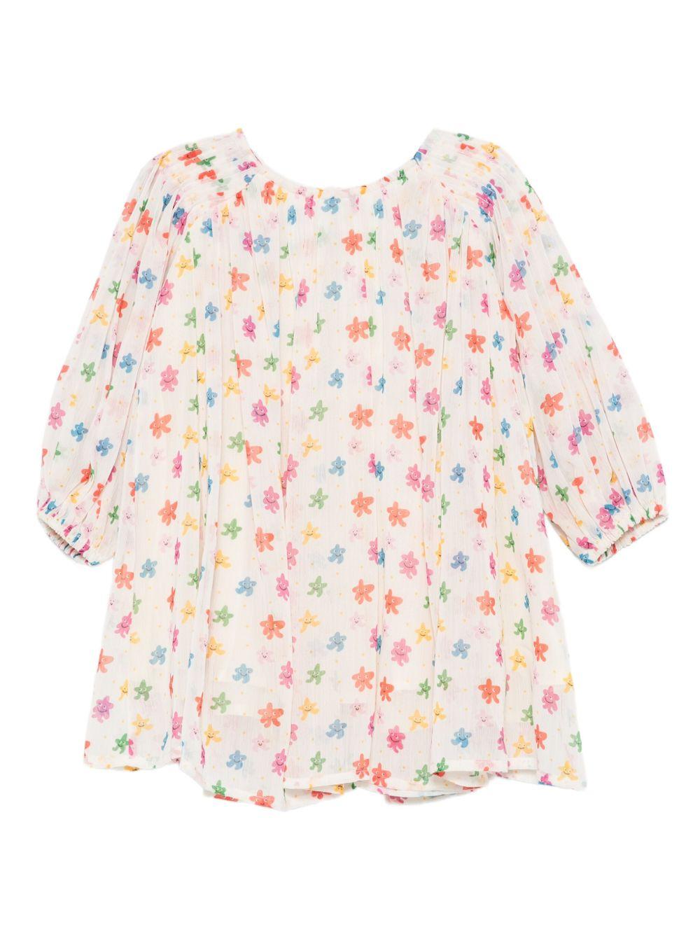 Abito a fiori per neonata Stella McCartney Kids multicolor con pantaloncini abbinati - Rubino Kids