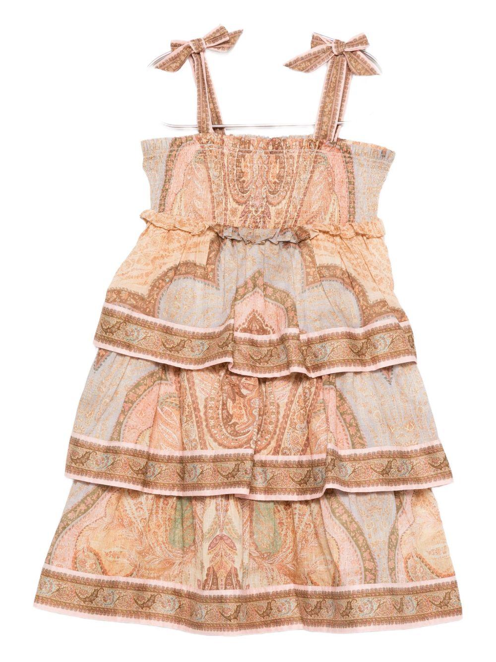 Abito Awaken per bambina Zimmermann Kids beige con balze - Rubino Kids