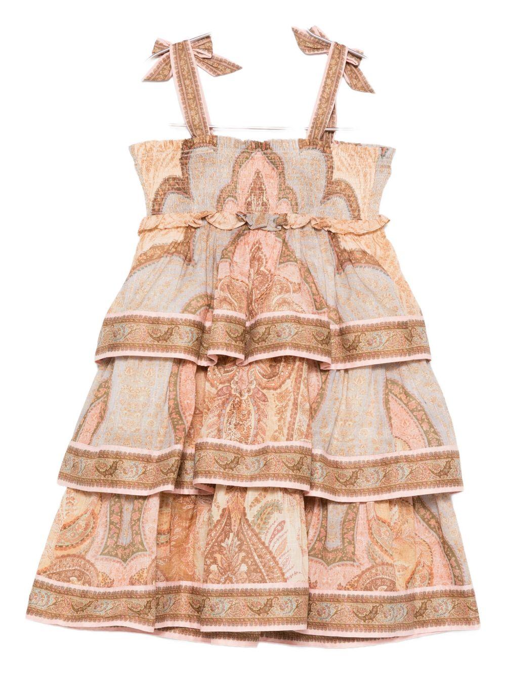 Abito Awaken per bambina Zimmermann Kids beige con balze - Rubino Kids