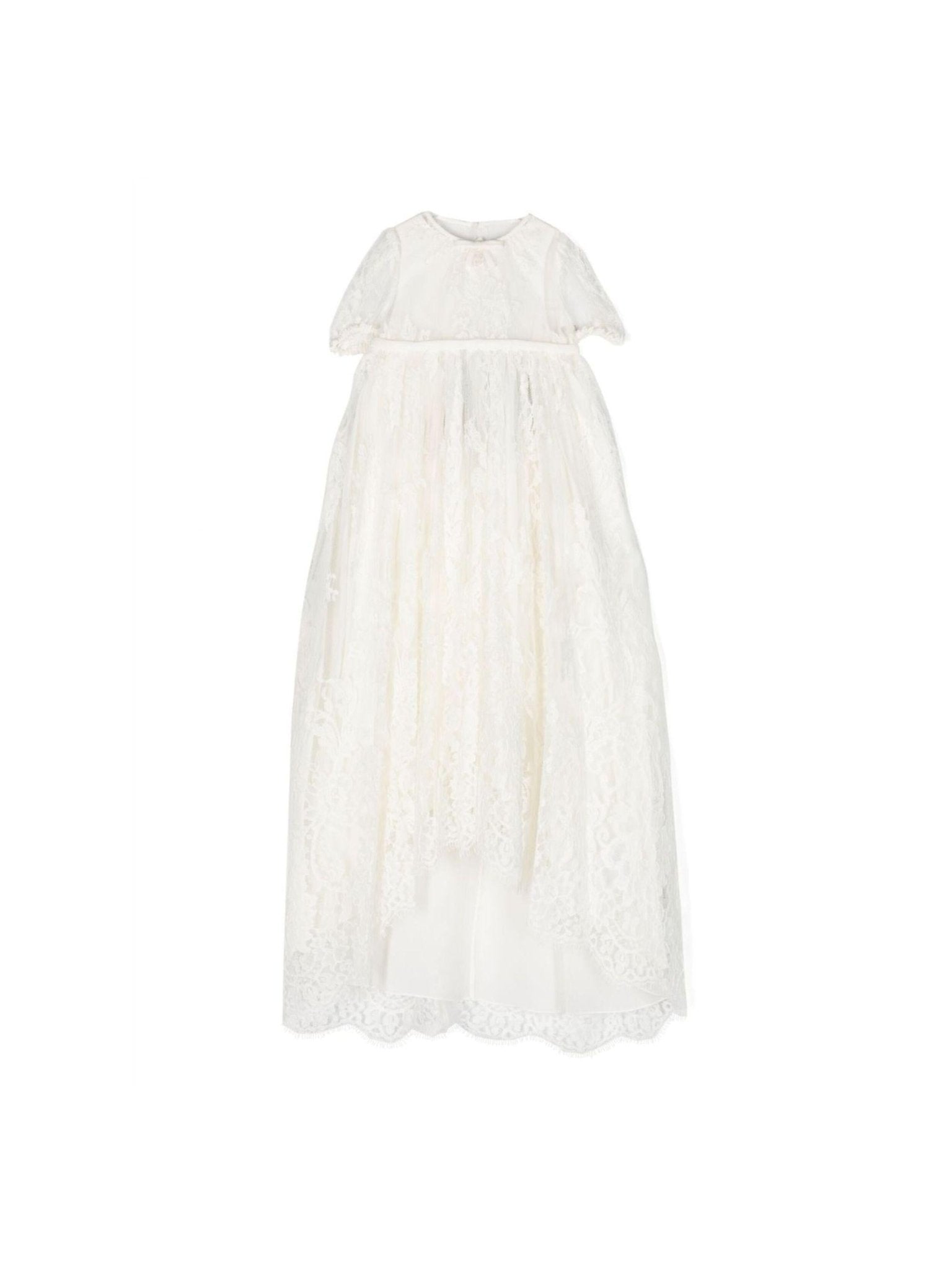 Abito battesimale per neonata Dolce & Gabbana Kids bianco con decorazione in pizzo - Rubino Kids