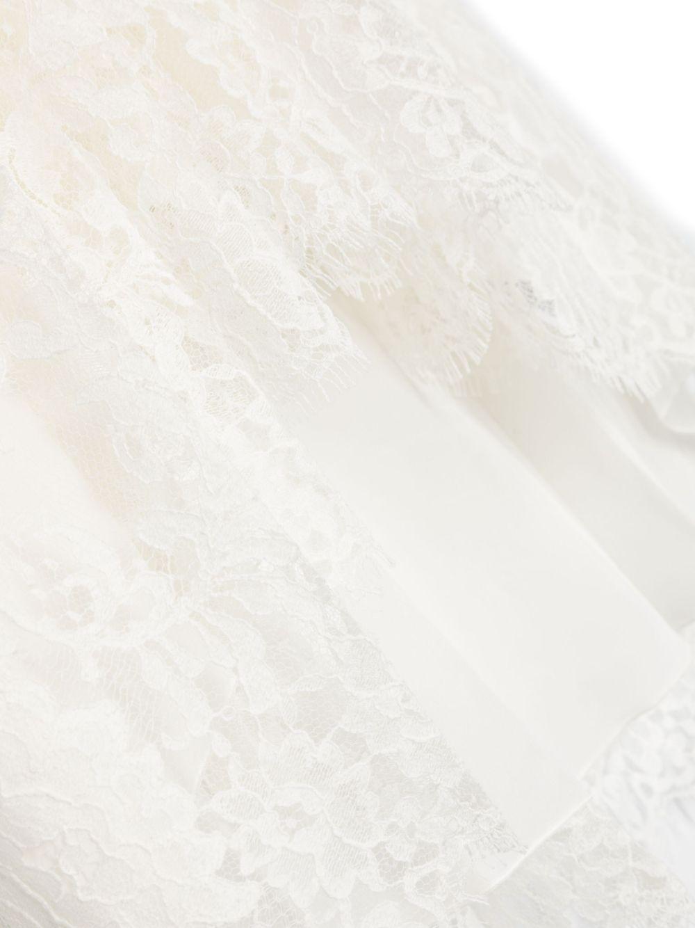 Abito battesimale per neonata Dolce & Gabbana Kids bianco con decorazione in pizzo - Rubino Kids