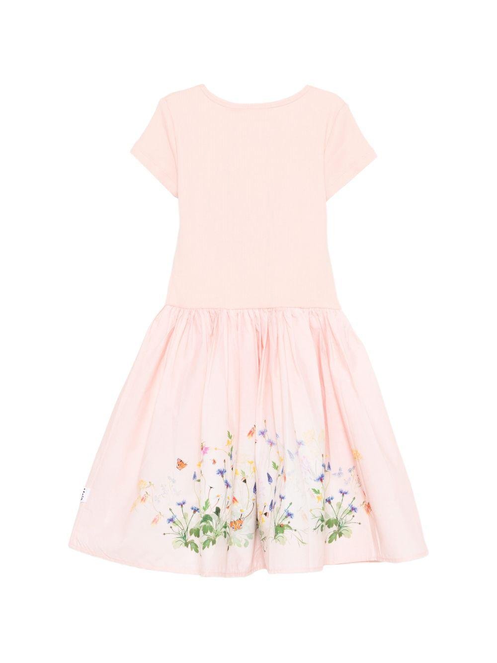 Abito Cissa per bambina Molo rosa con stampa animali - Rubino Kids