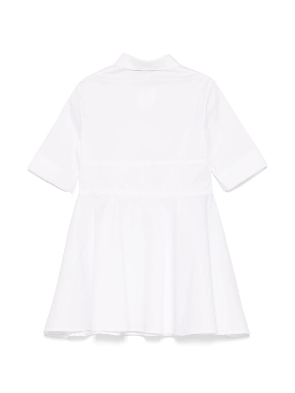 Abito con logo per bambina MSGM Kids bianco con colletto a punta - Rubino Kids