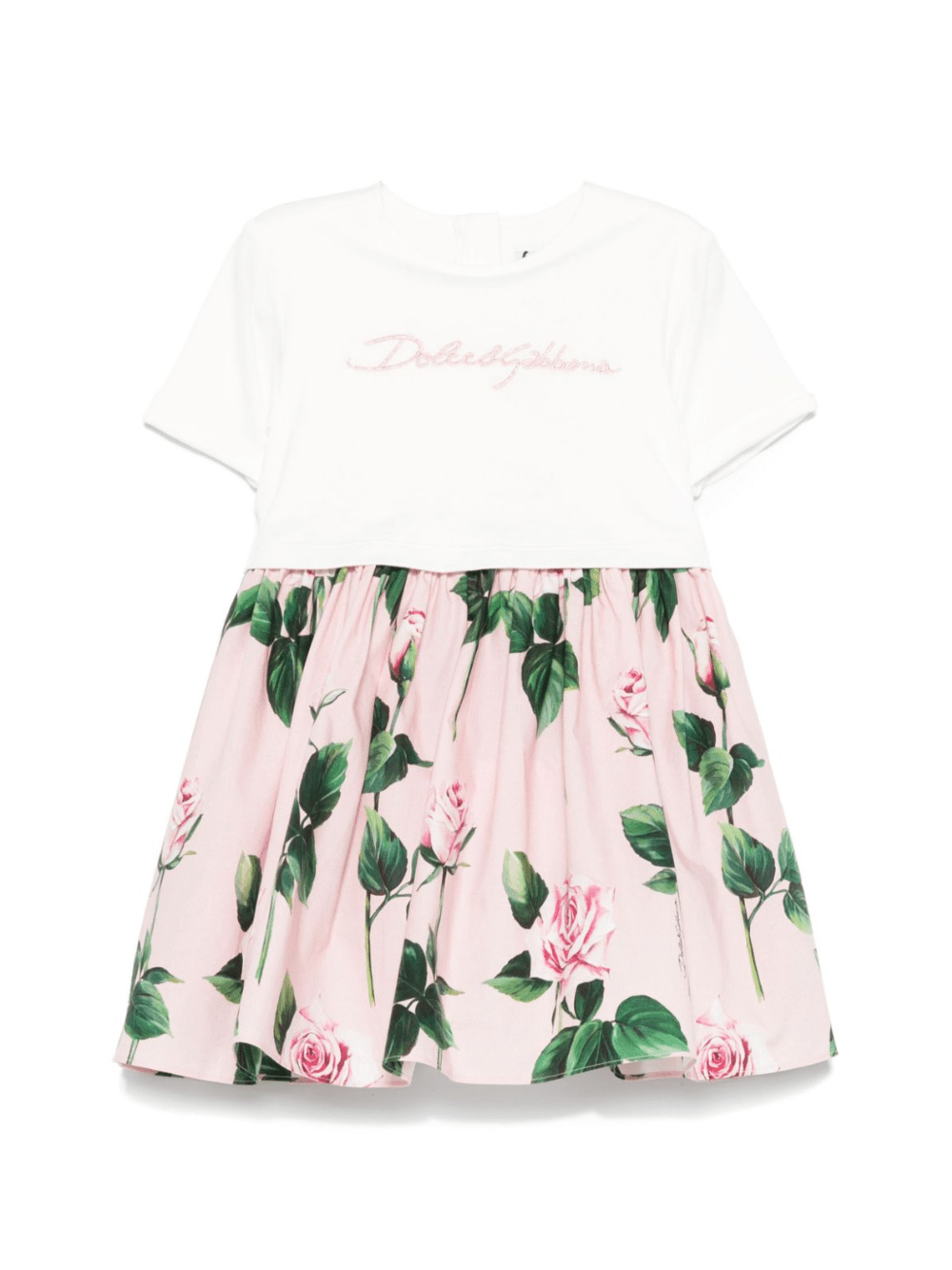 Abito con ricamo per neonata Dolce & Gabbana Kids multicolor con stampa a fiori - Rubino Kids
