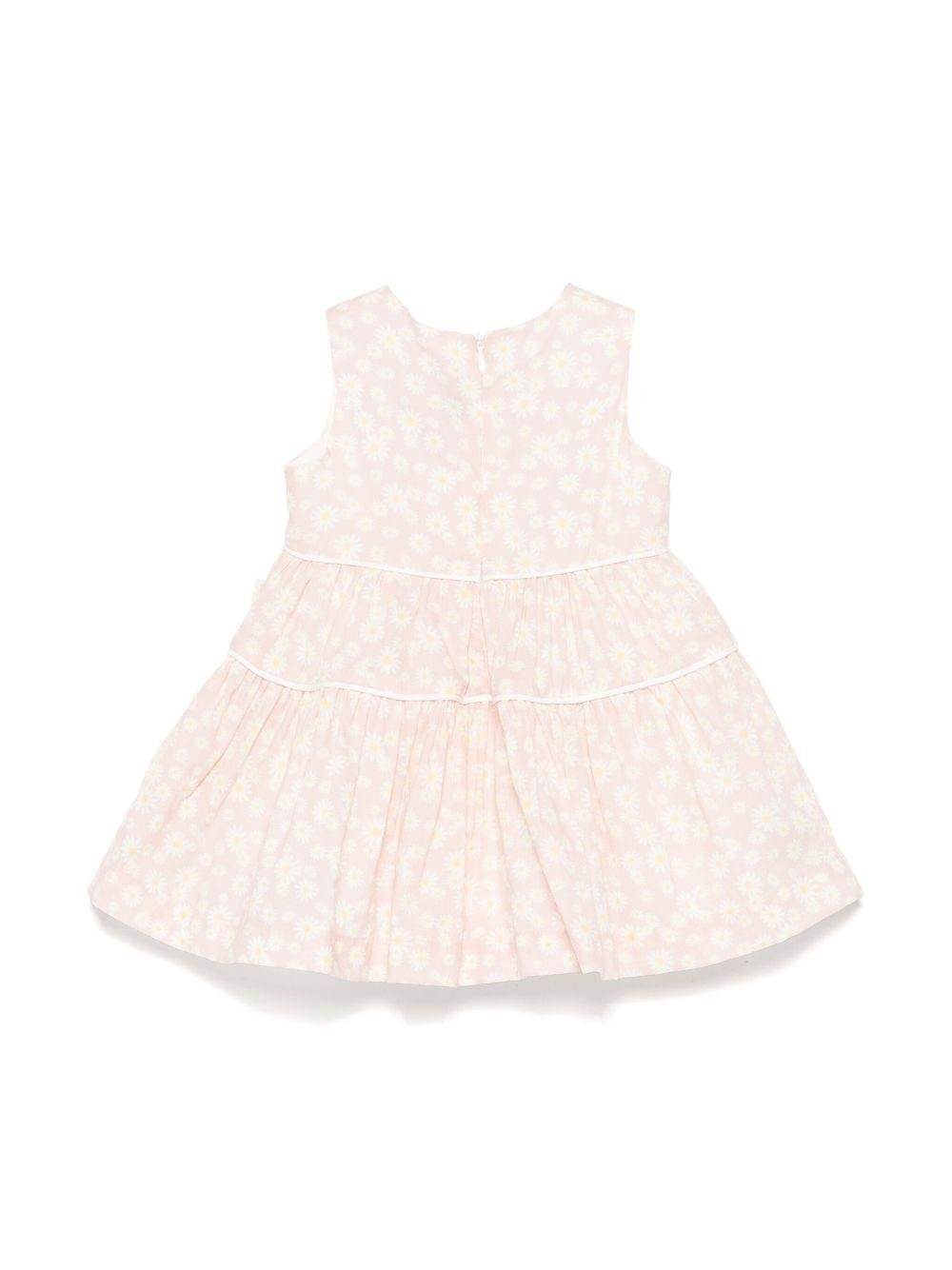 Abito con stampa a fiori per neonata Il Gufo rosa con girocollo - Rubino Kids