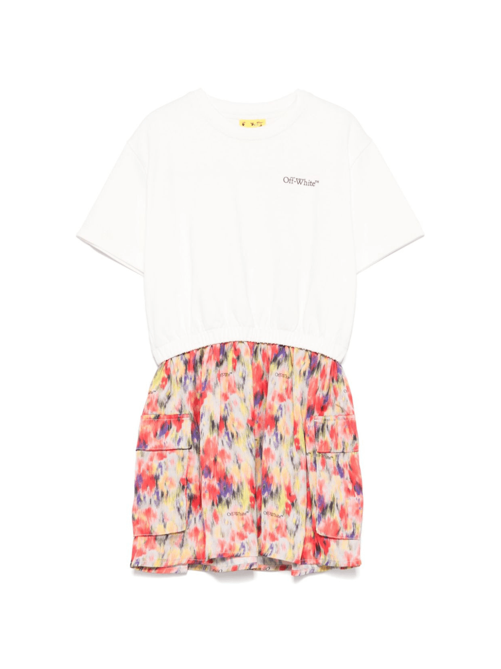 Abito con stampa per bambina Off - White Kids bianco con maniche corte - Rubino Kids