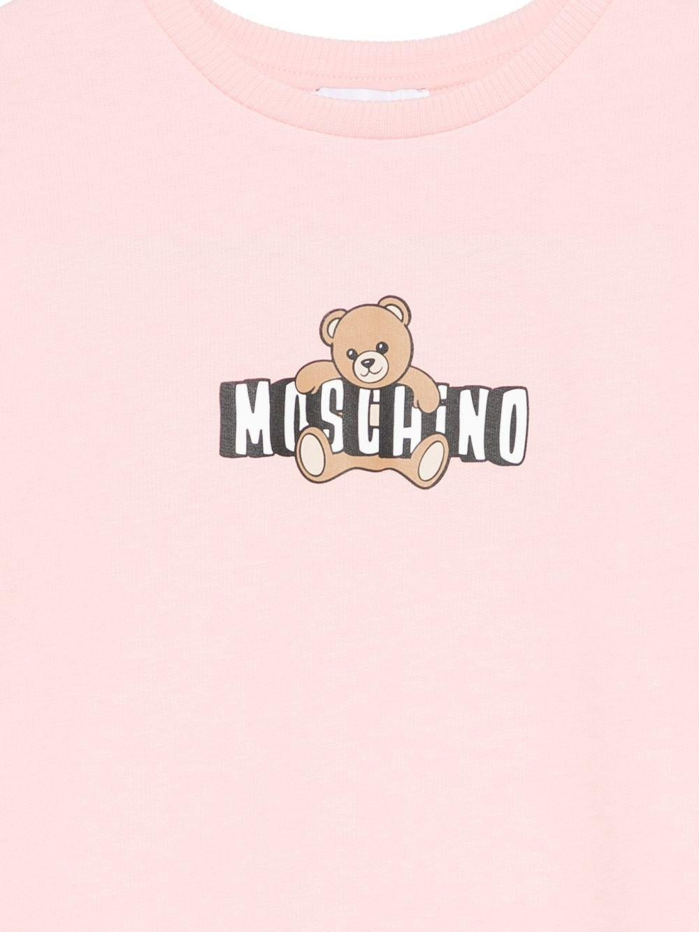 Abito da bambina Moschino Kids rosa con stampa orsetto - Rubino Kids