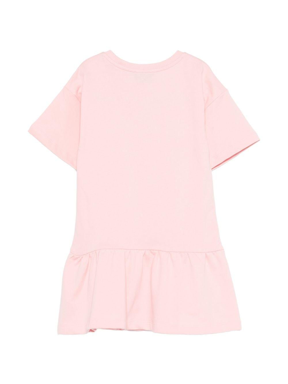 Abito da bambina Moschino Kids rosa con stampa orsetto - Rubino Kids