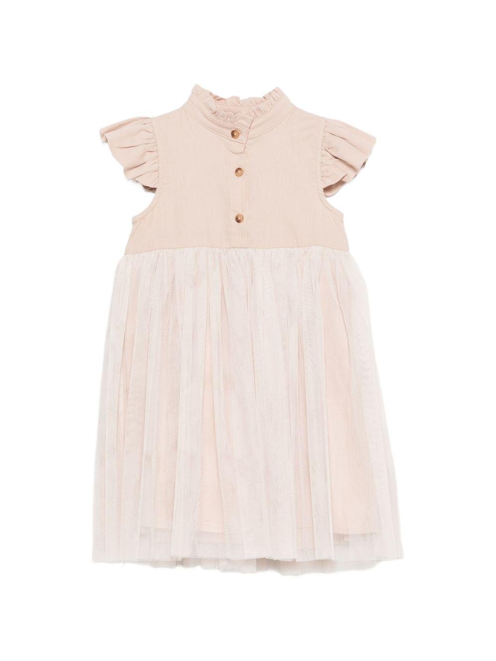 Abito Fleurence per bambina Donsje beige con ruches - Rubino Kids