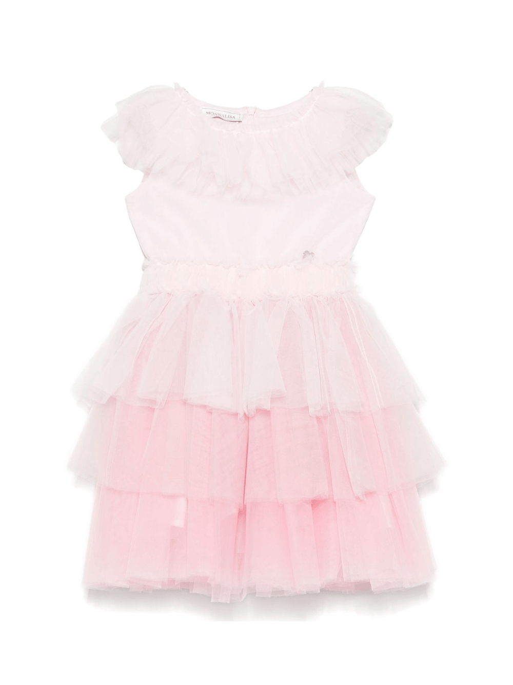 Abito in tulle per bambina Monnalisa rosa con rete in tulle - Rubino Kids