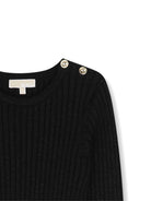 Abito lungo per bambina Michael Kors Kids nero a coste e maniche lunghe - Rubino Kids