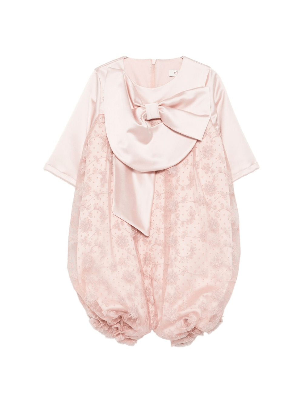 Abito per bambina A'lapage rosa con motivo floreale con rose - Rubino Kids