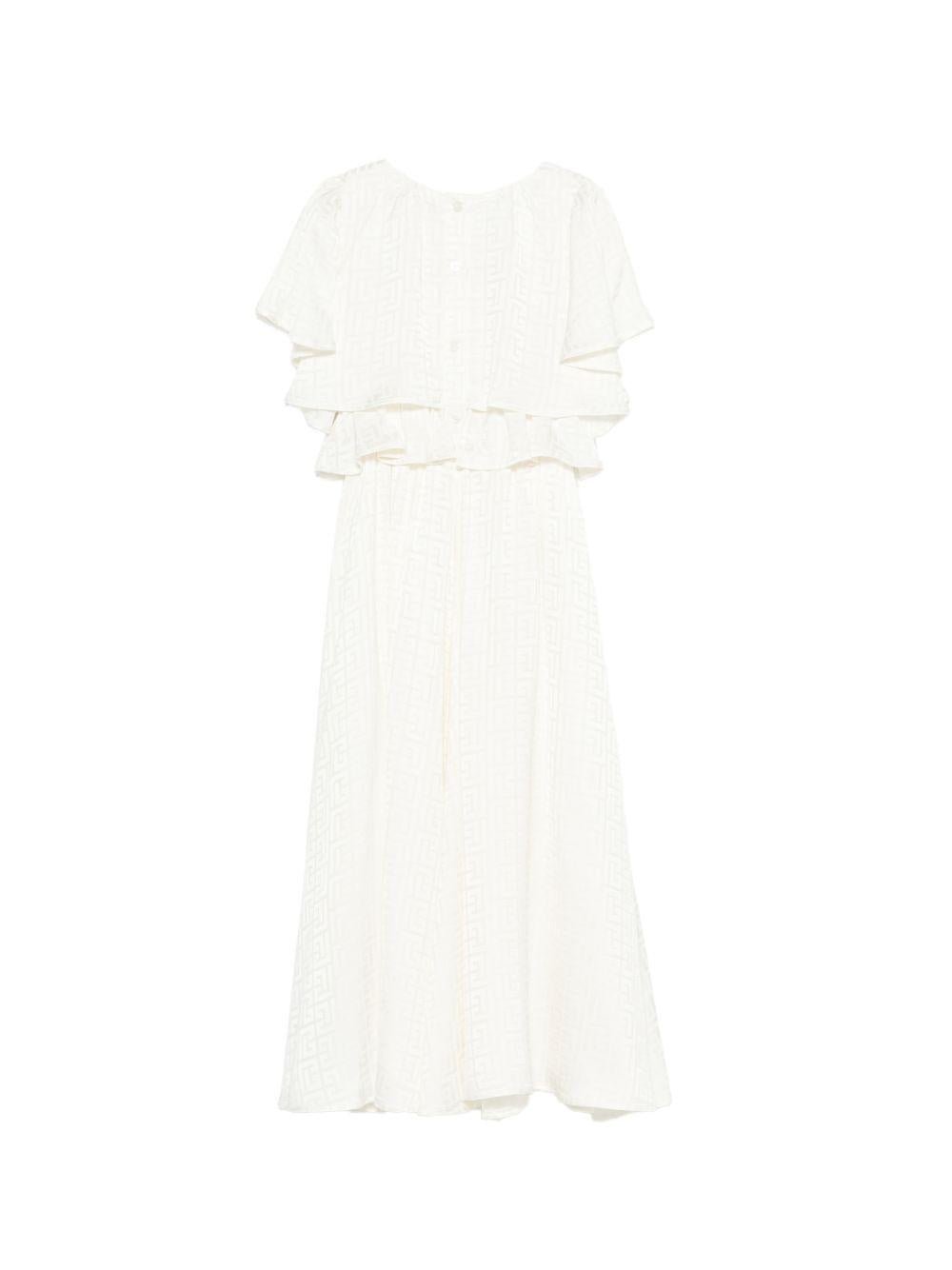 Abito per bambina Balmain Kids bianco con ruches - Rubino Kids