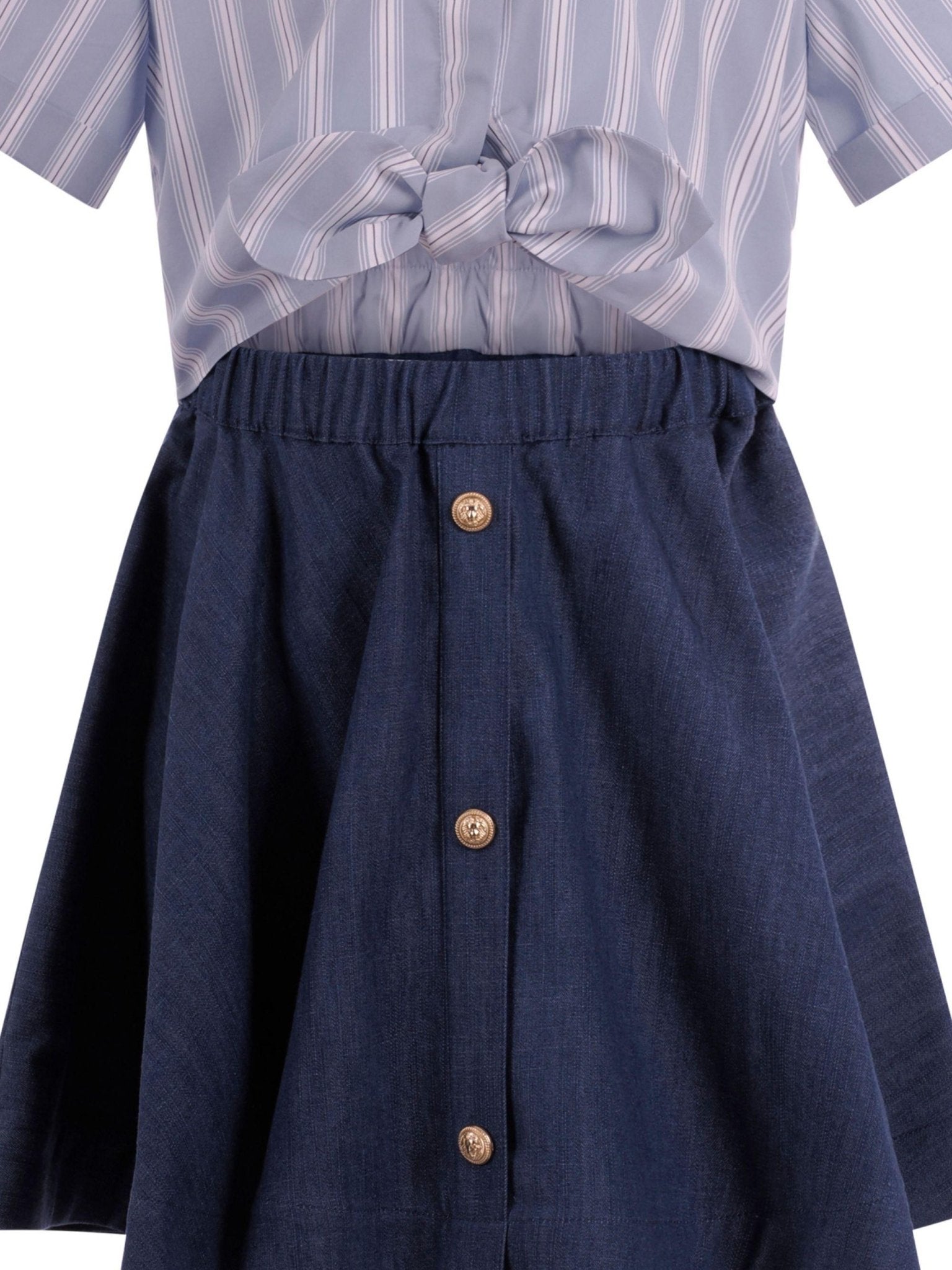 Abito per bambina Balmain Kids multicolor con logo sul davanti - Rubino Kids