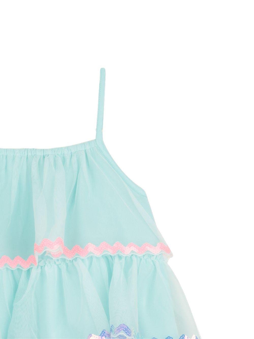 Abito per bambina Billieblush azzurro con design a balze - Rubino Kids