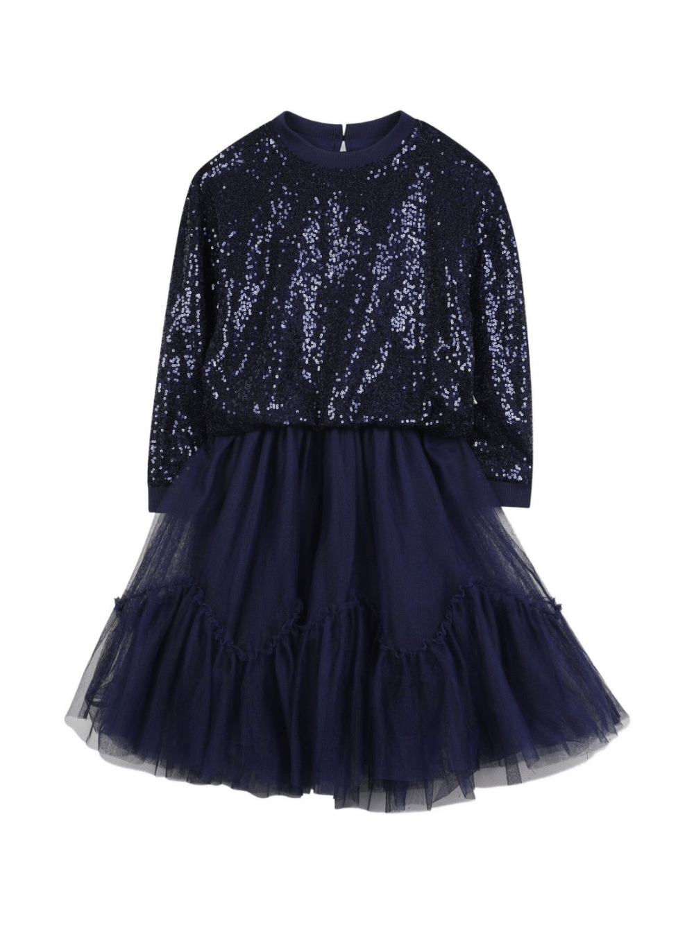 Abito per bambina Billieblush blu in tulle con paillettes - Rubino Kids