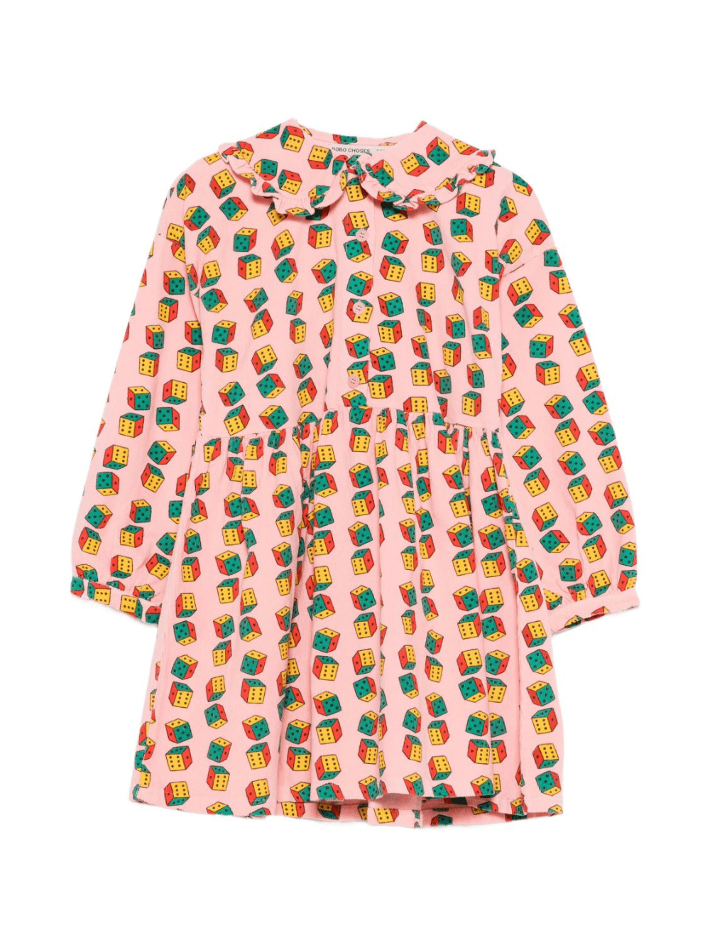 Abito per bambina Bobo Choses rosa con stampa a dadi - Rubino Kids