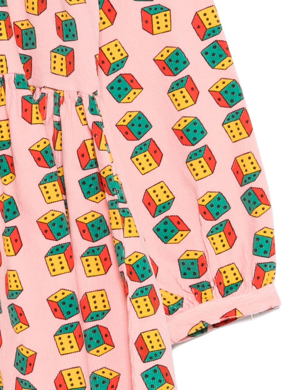 Abito per bambina Bobo Choses rosa con stampa a dadi - Rubino Kids