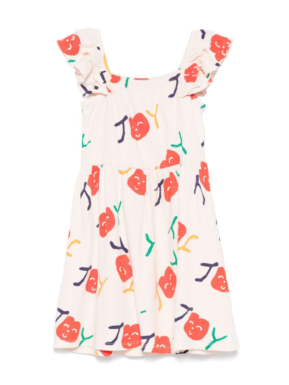 Abito per bambina Bobo Choses Smiling beige con dettagli ruches - Rubino Kids