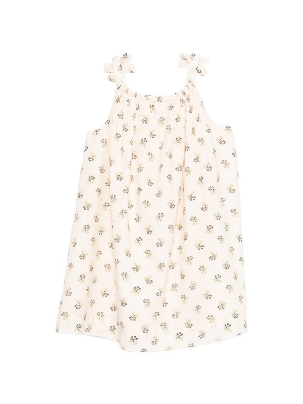 Abito per bambina Bonpoint bianco con stampa fiori all - over - Rubino Kids