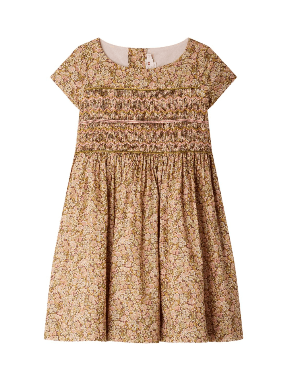 Abito per bambina Bonpoint Duchesse marrone con stampa a fiori - Rubino Kids