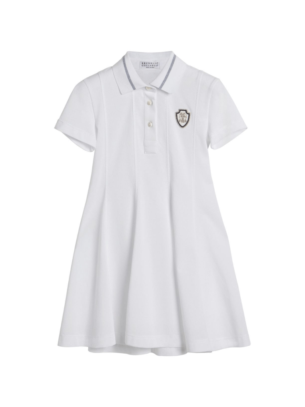 Abito per bambina Brunello Cucinelli Kids bianco modello polo - Rubino Kids