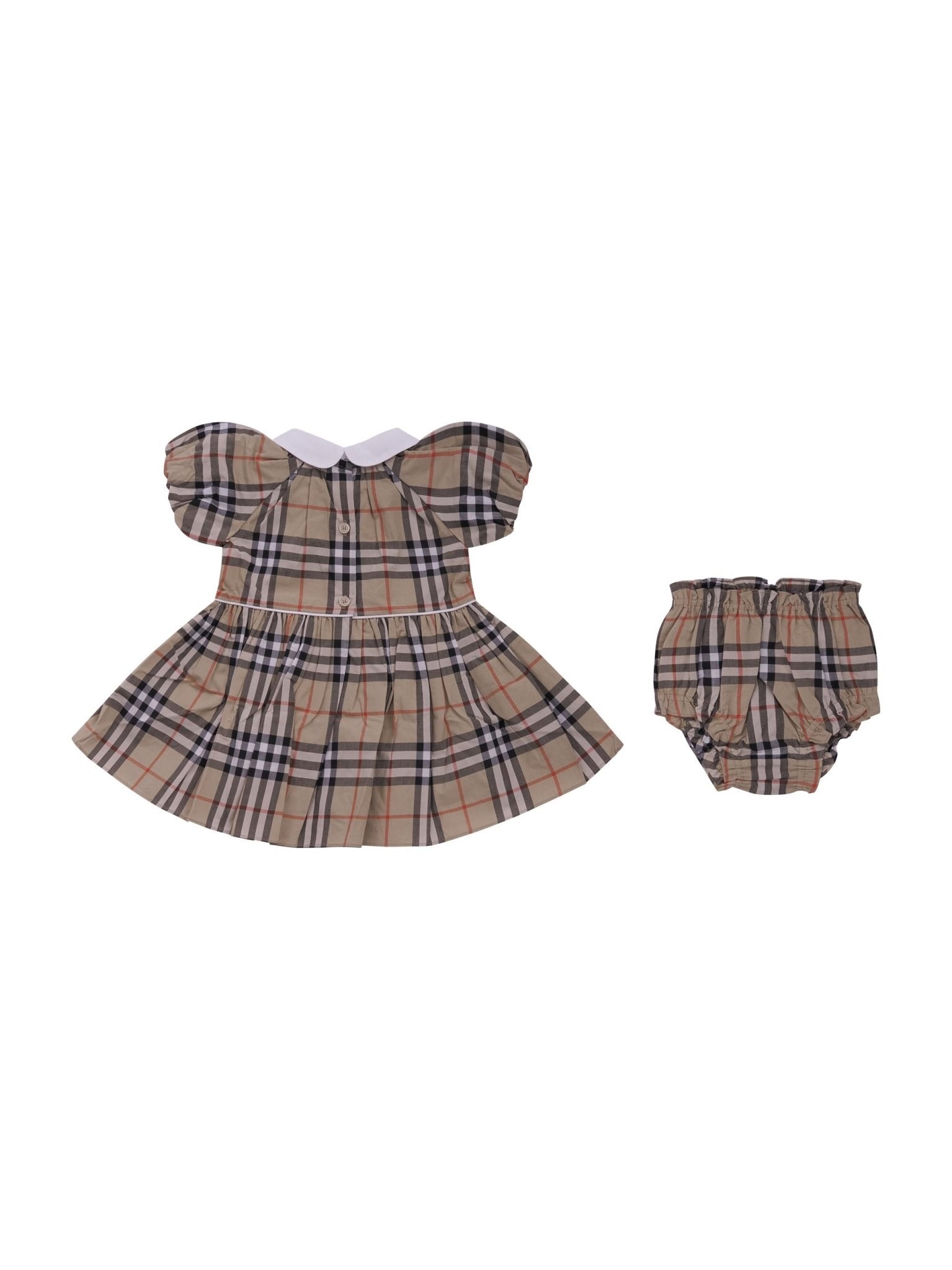 Abito per bambina Burberry Kids beige con motivo a quadri - Rubino Kids