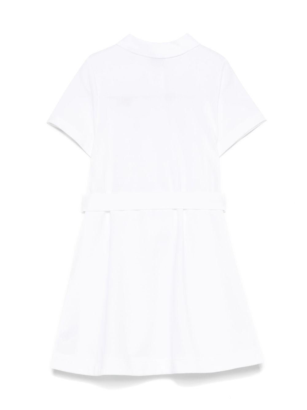 Abito per bambina Burberry Kids bianco stile polo con cintura in vita - Rubino Kids