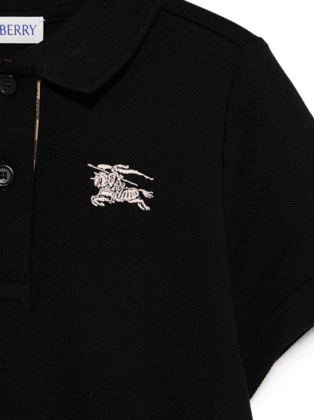 Abito per bambina Burberry Kids nero stile polo con cintura in vita - Rubino Kids
