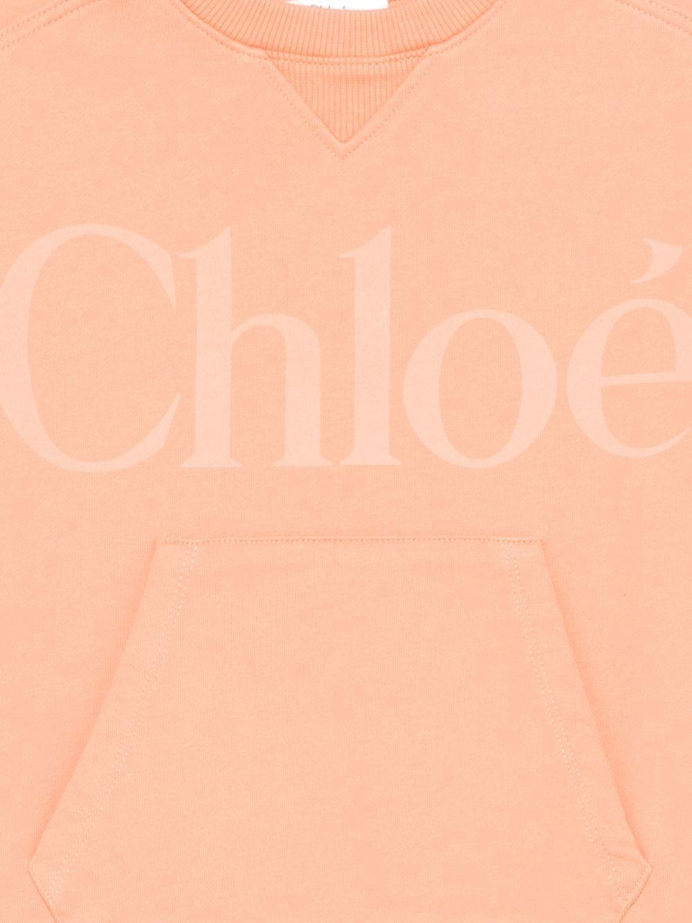 Abito per bambina Chloé Kids rosa con logo sul davanti - Rubino Kids