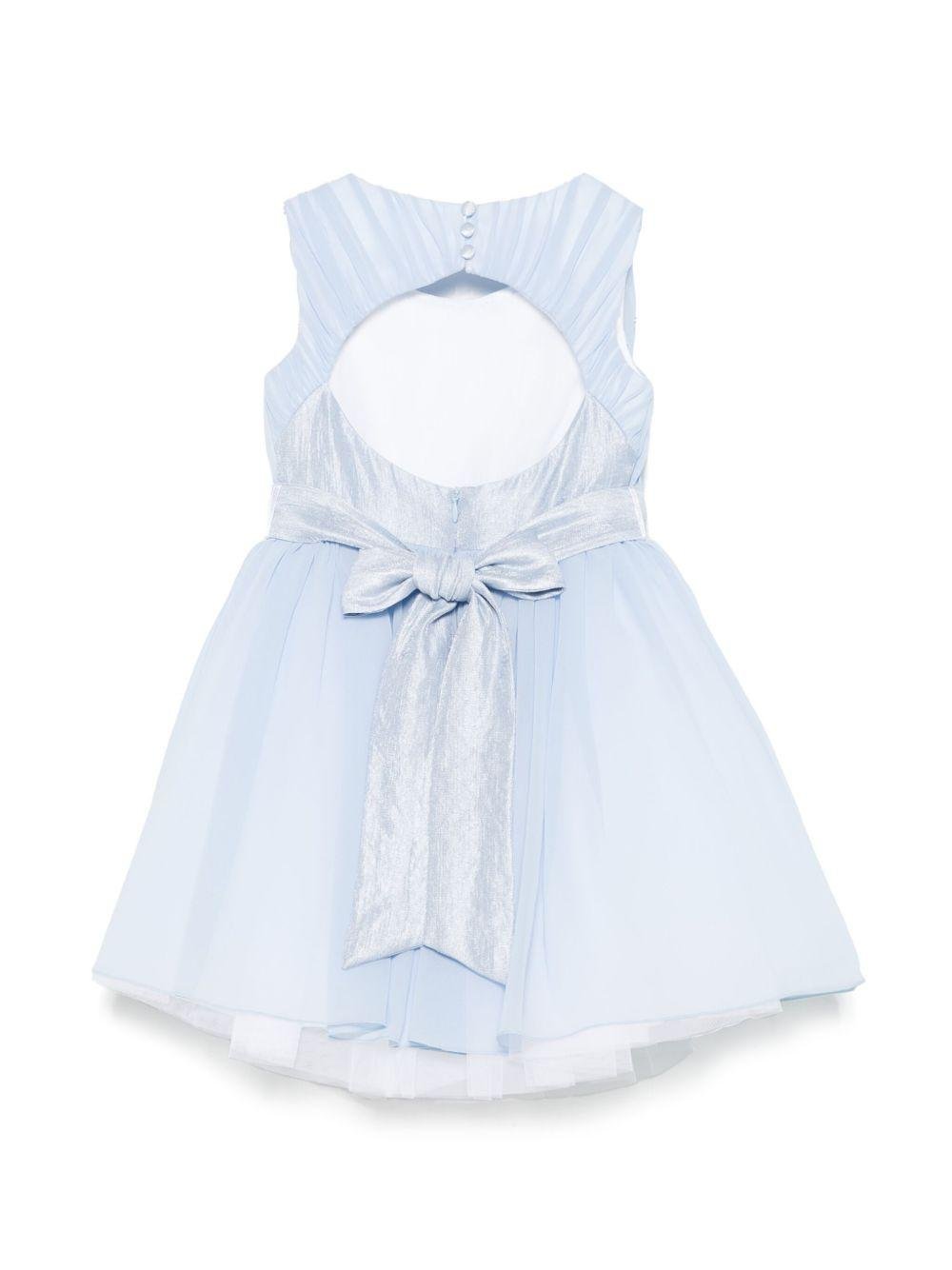 Abito per bambina Colorichiari azzurro con applicazione a fiori - Rubino Kids