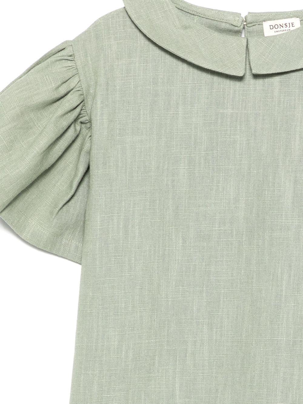 Abito per bambina Donsje Capucine verde con dettagli con ruches - Rubino Kids