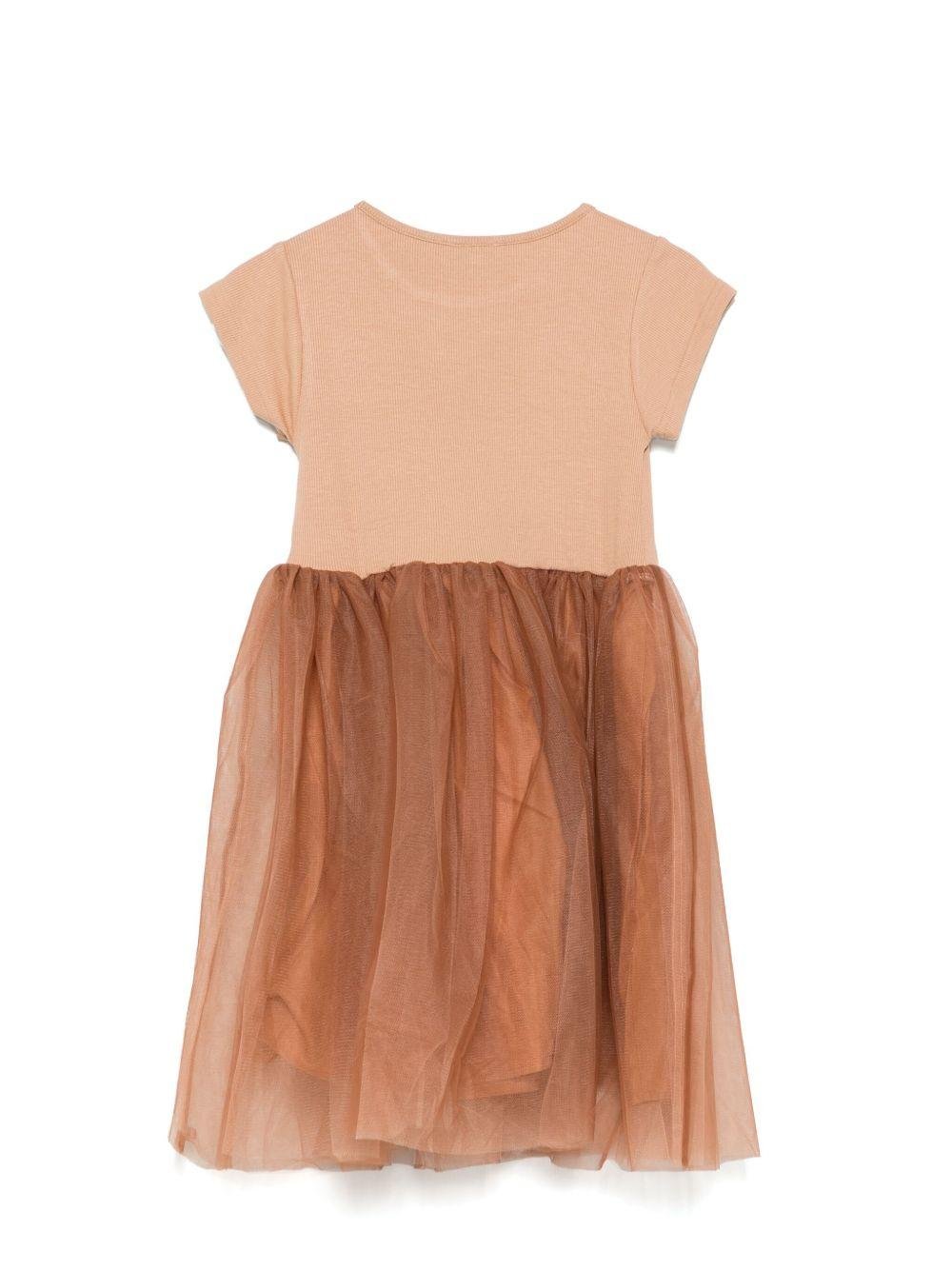 Abito per bambina Donsje Timie beige con strato superiore in tulle - Rubino Kids