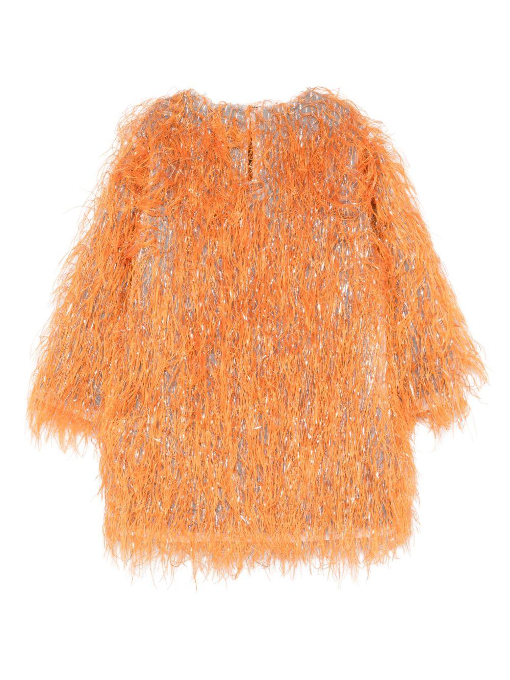 Abito per bambina Douuod Kids arancione con frange decorative - Rubino Kids