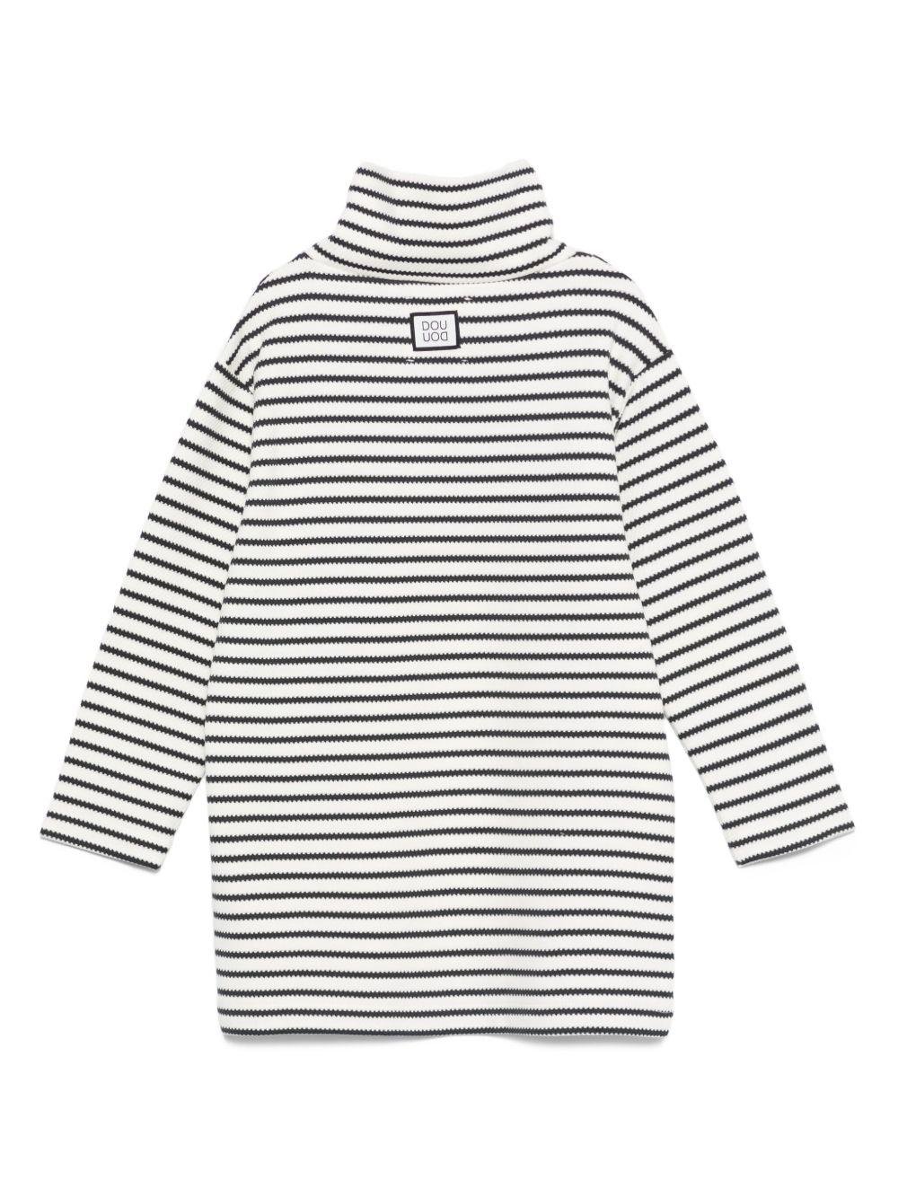 Abito per bambina Douuod Kids bianco e nero con collo alto - Rubino Kids