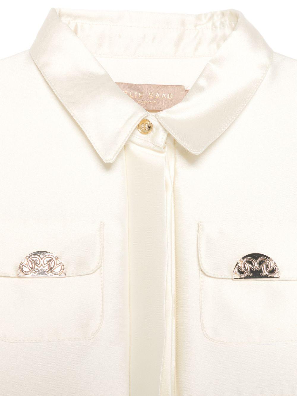 Abito per bambina Elie Saab bianco con colletto classico - Rubino Kids