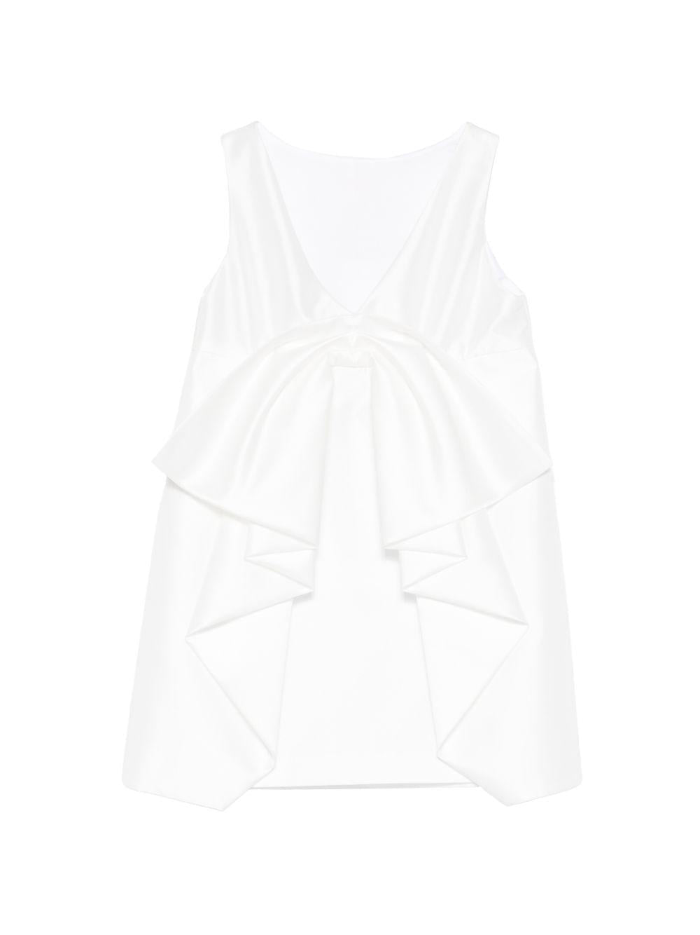 Abito per bambina Elisabetta Franchi La Mia Bambina bianco con dettaglio con fiocco - Rubino Kids