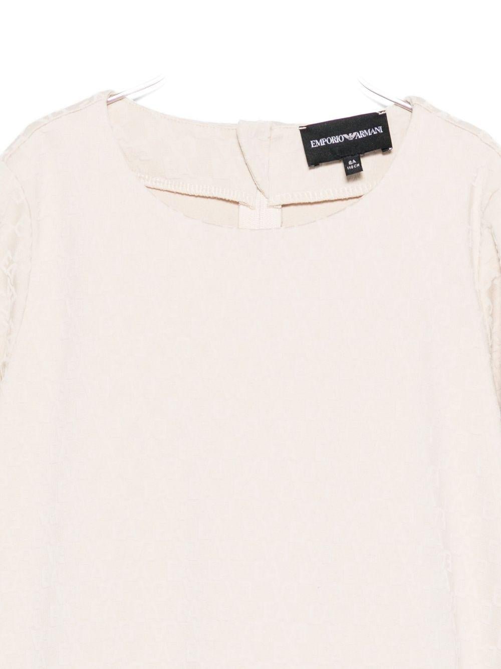 Abito per bambina Emporio Armani Kids beige con maniche a sbuffo - Rubino Kids