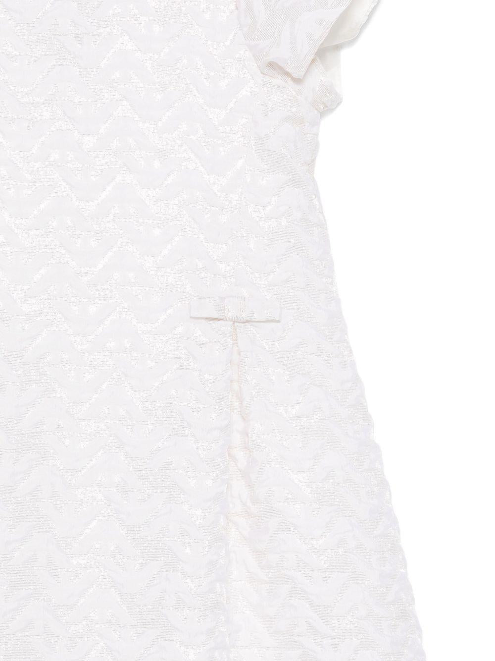 Abito per bambina Emporio Armani Kids bianco con fiocco testurizzato - Rubino Kids