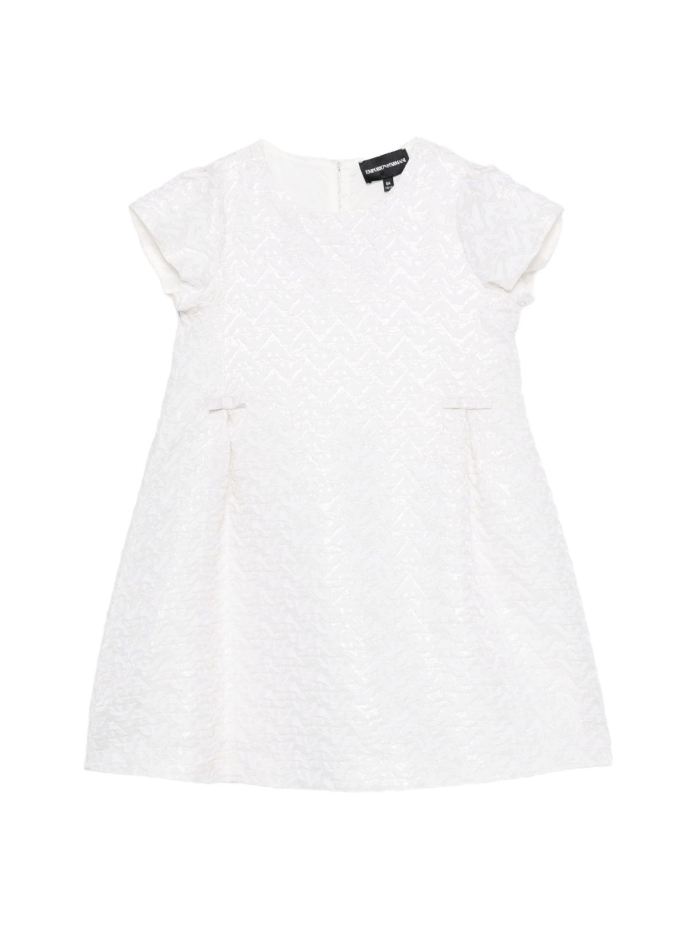 Abito per bambina Emporio Armani Kids bianco con fiocco testurizzato - Rubino Kids