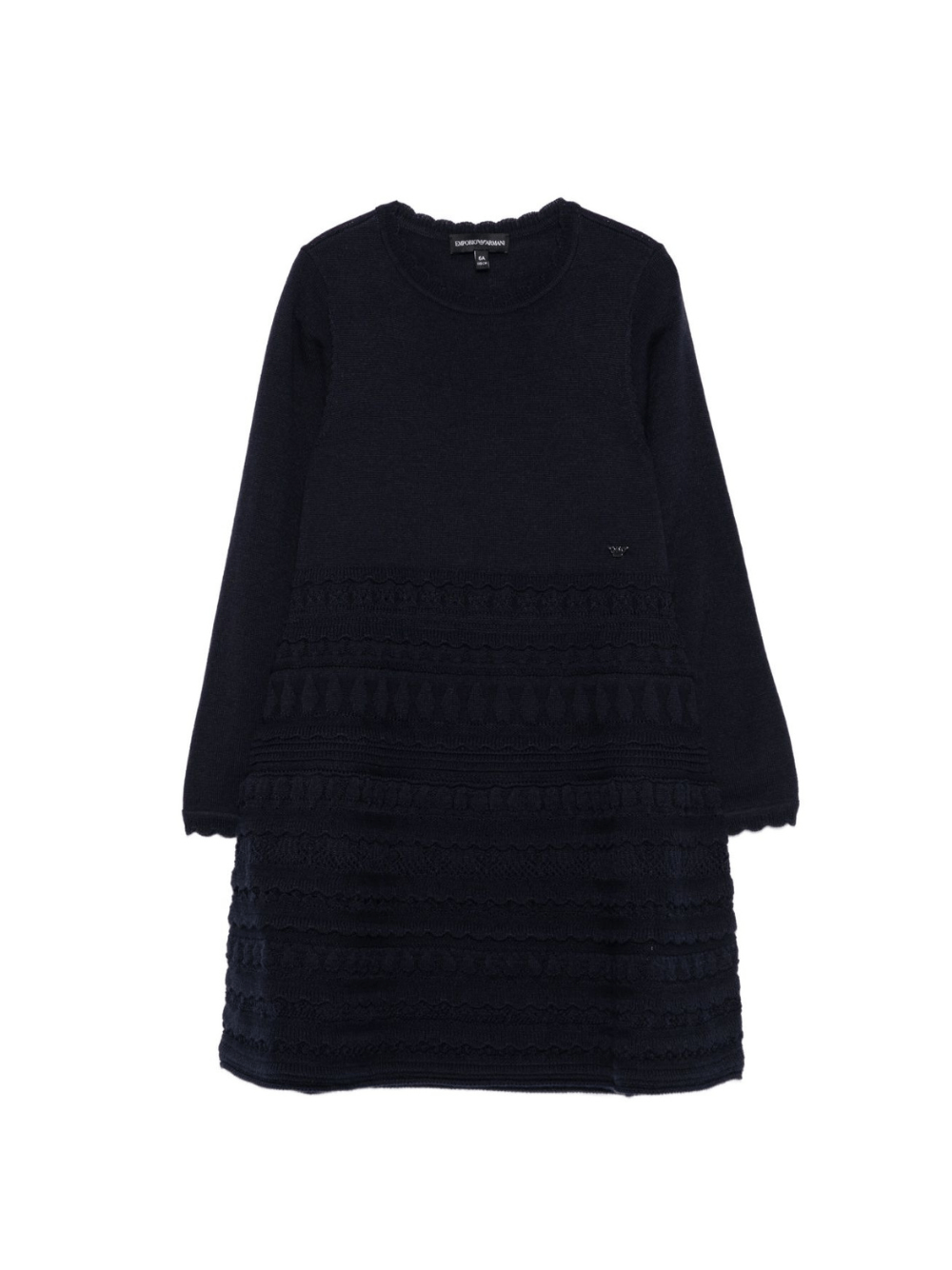 Abito per bambina Emporio Armani Kids blu con scollo tondo - Rubino Kids