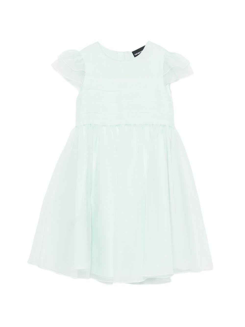 Abito per bambina Emporio Armani Kids verde con ruches - Rubino Kids