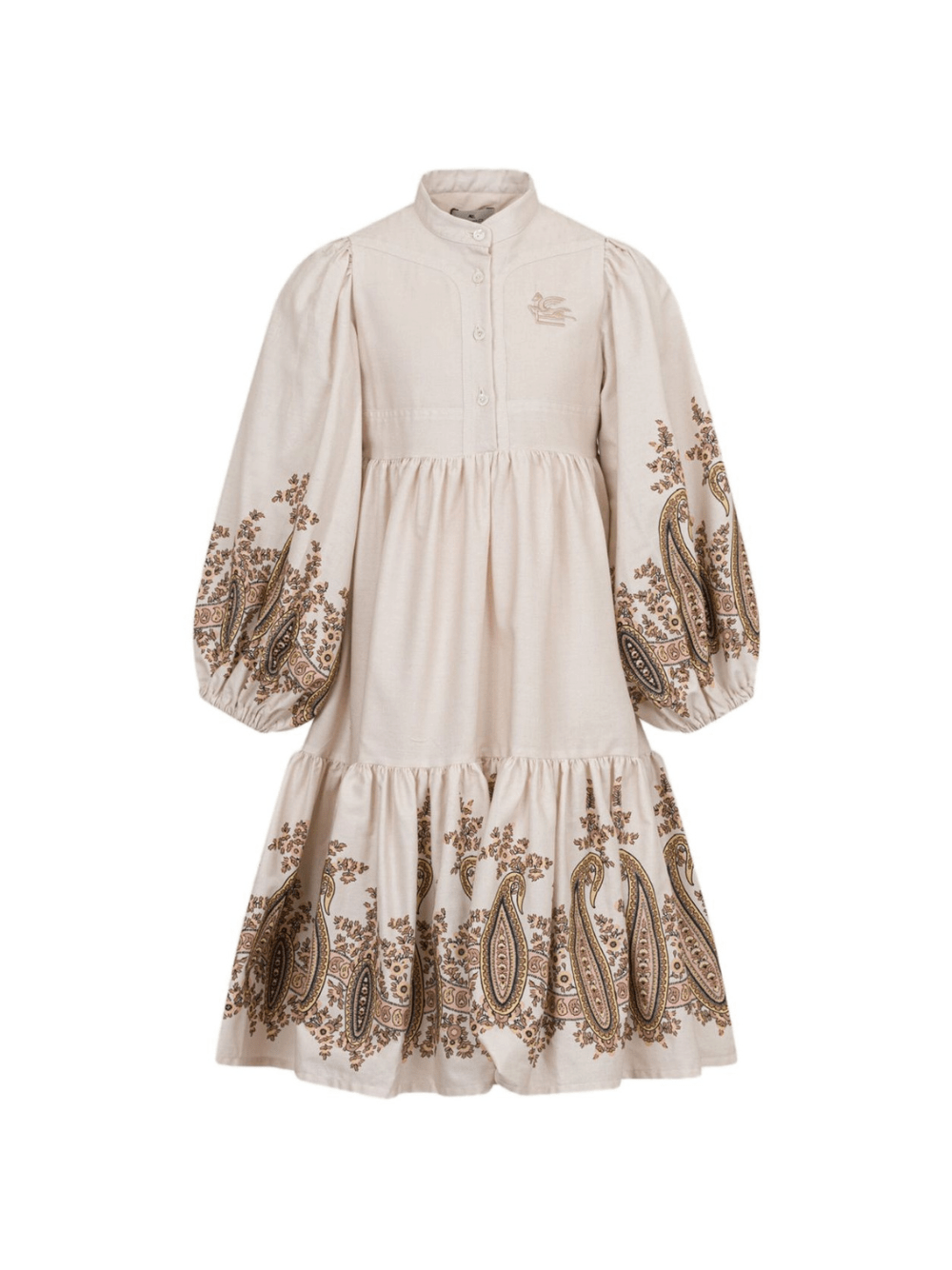Abito per bambina Etro Kids beige con stampa Paisley - Rubino Kids