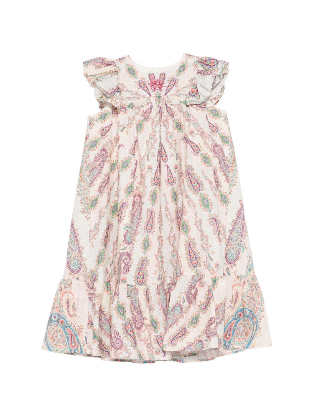Abito per bambina Etro Kids beige con stampa paisley - Rubino Kids