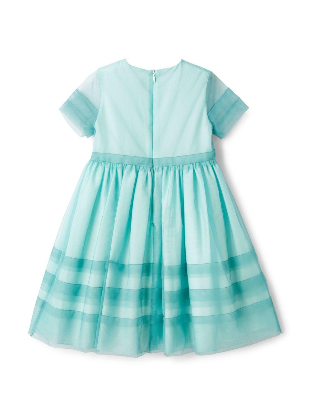 Abito per bambina Il Gufo azzurro corto plissettato - Rubino Kids