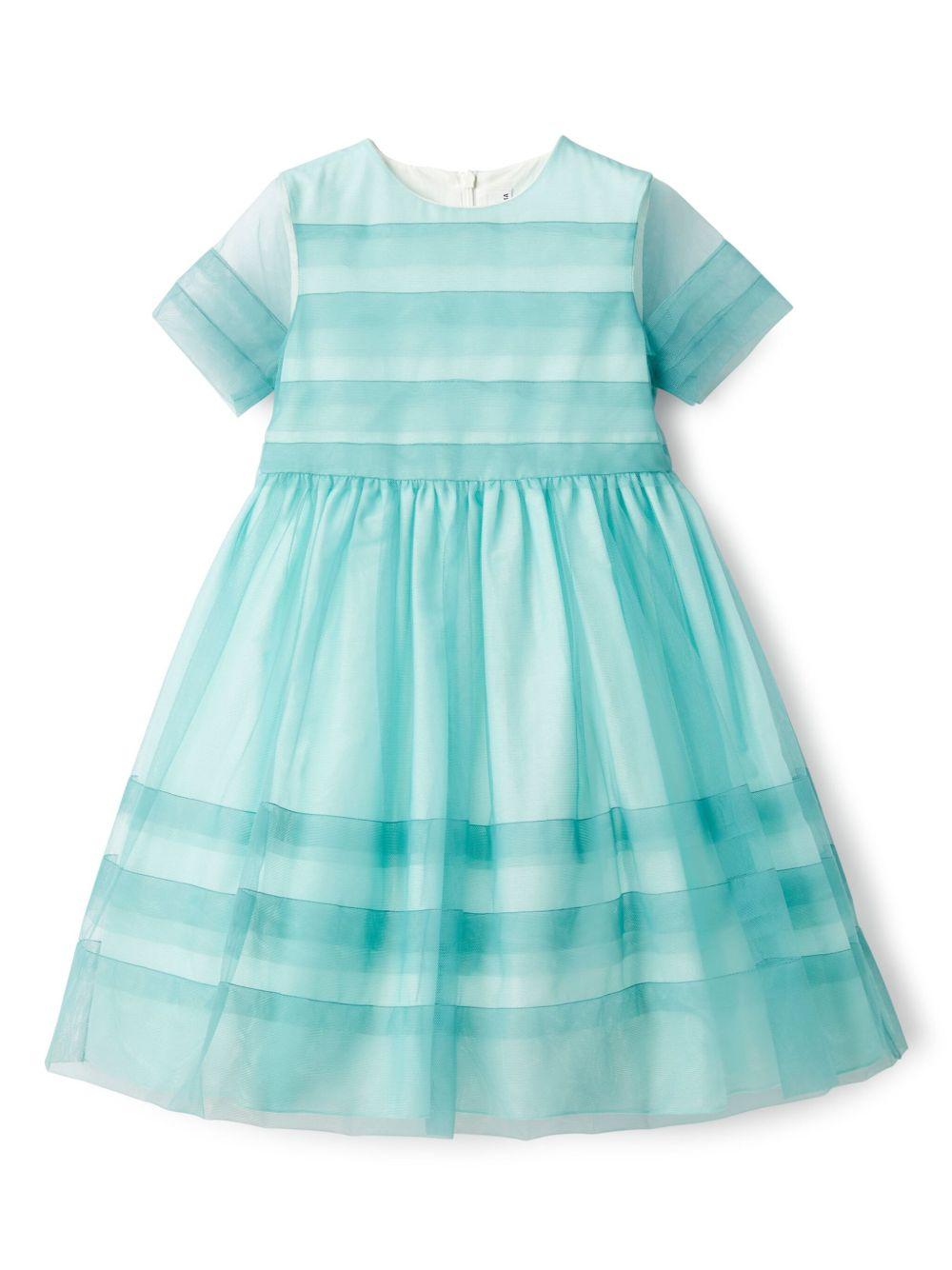 Abito per bambina Il Gufo azzurro corto plissettato - Rubino Kids