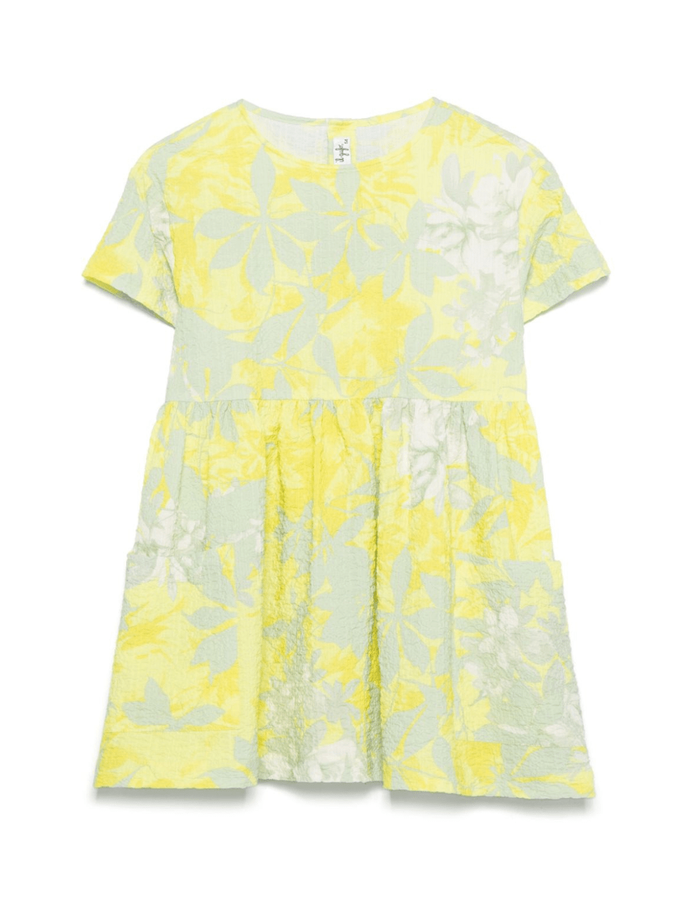 Abito per bambina Il Gufo giallo a fiori con due tasche laterali applicate - Rubino Kids