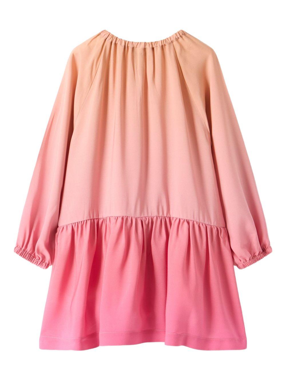 Abito per bambina Il Gufo rosa con effetto sfumato con ruches - Rubino Kids