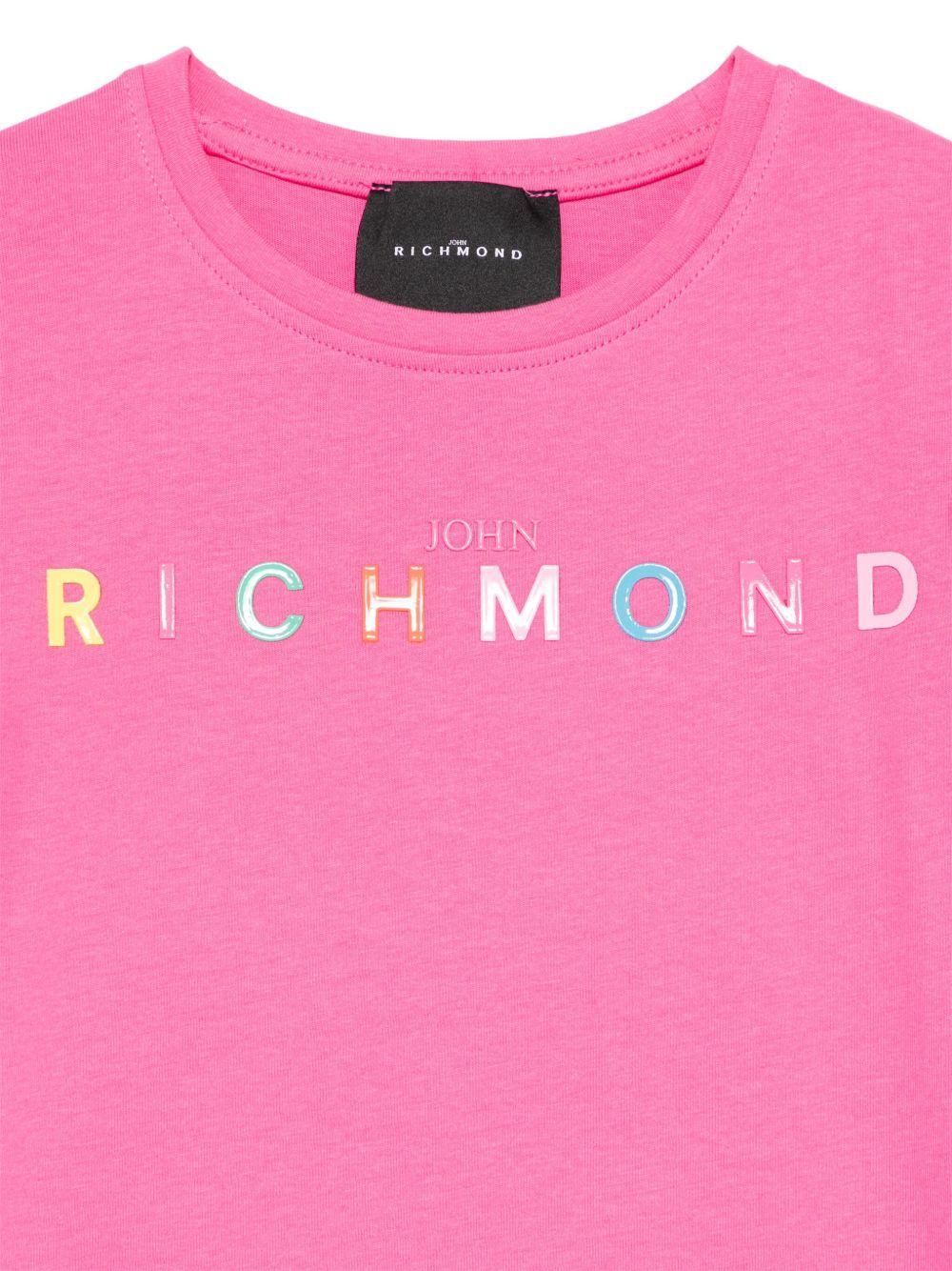 Abito per bambina John Richmond Junior fucsia con logo gommato - Rubino Kids