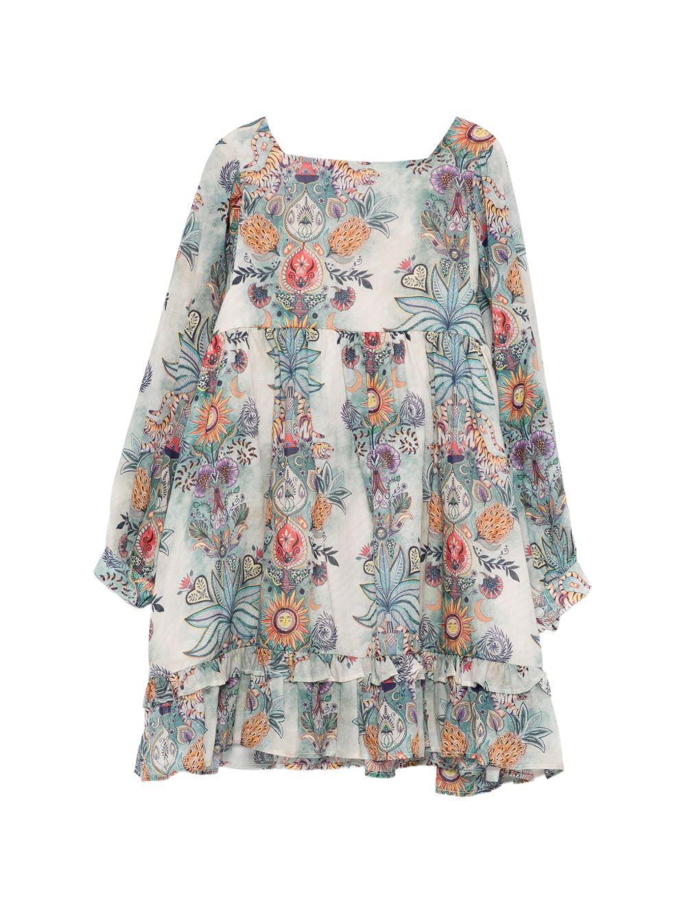 Abito per bambina Just Cavalli Kids Little Rogue multicolore con ruches - Rubino Kids